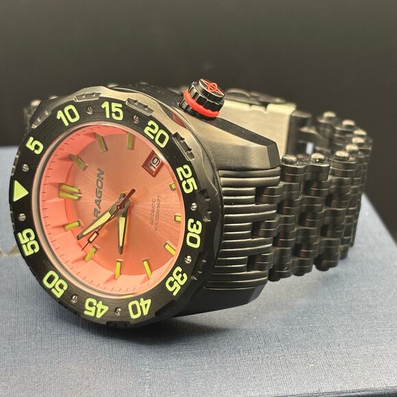 Aragon Sea Charger Pink Dial Automatic 44mm Men’s Watch Limited Edition 28/50 - Picture 9 of 17